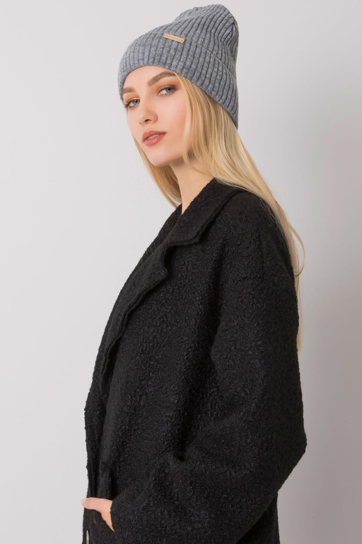 Tmavě šedá dámská pletená čepice RUE...
