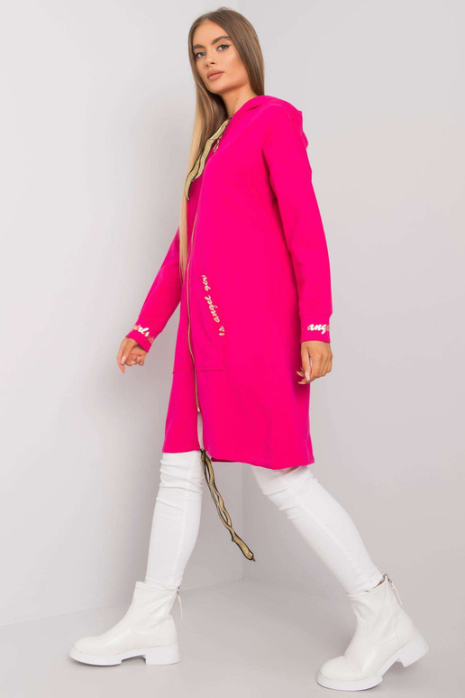 Fuchsiová mikina Ermelinde s dlouhým...