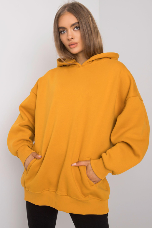 Dámská mikina s kapucí Michele s hořčicí