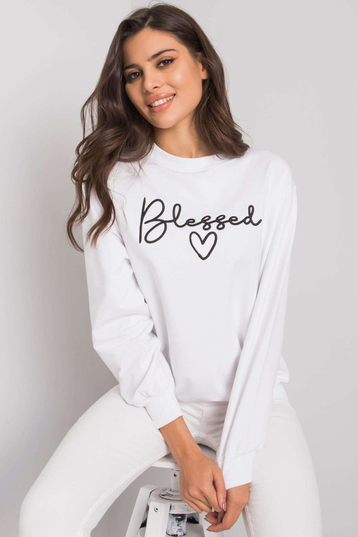 Bílá mikina s nápisem Ercolano RUE PARIS