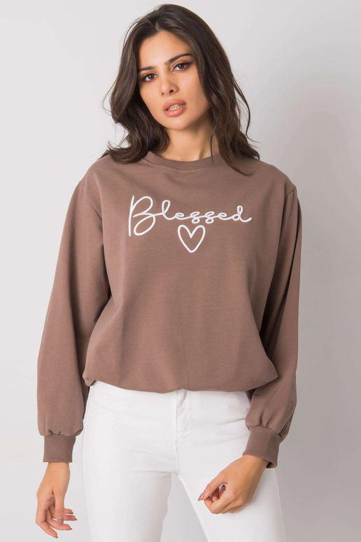 Hnědá mikina s nápisem Ercolano RUE...