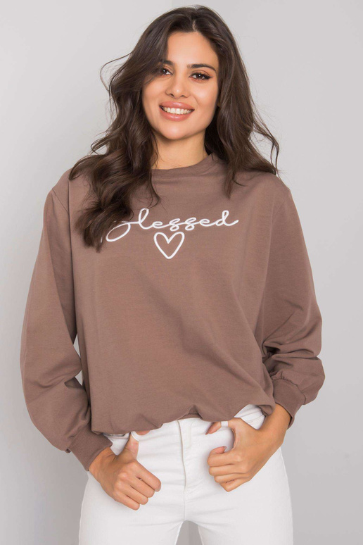 Hnědá mikina s nápisem Ercolano RUE...