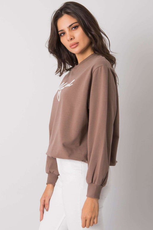 Hnědá mikina s nápisem Ercolano RUE...