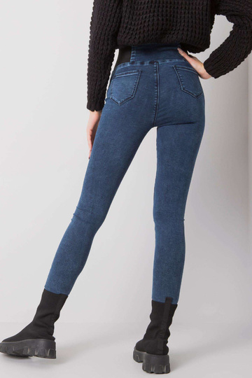 Modré jeggings s vysokým... 2