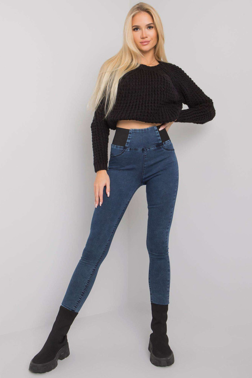 Modré jeggings s vysokým pasem Vernal