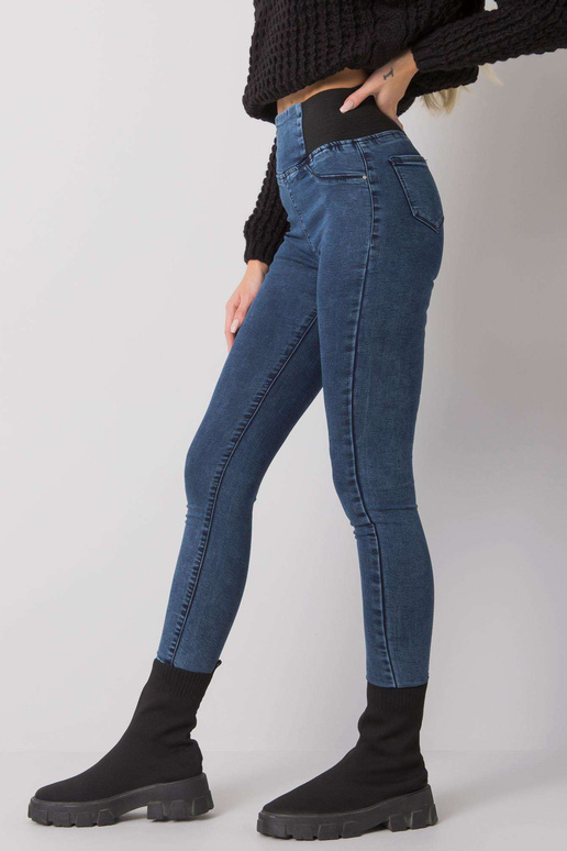 Modré jeggings s vysokým pasem Vernal