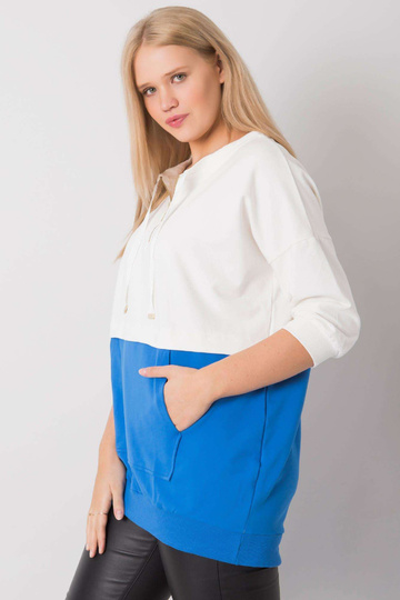 Ecru-tmavě modrá tunika z...