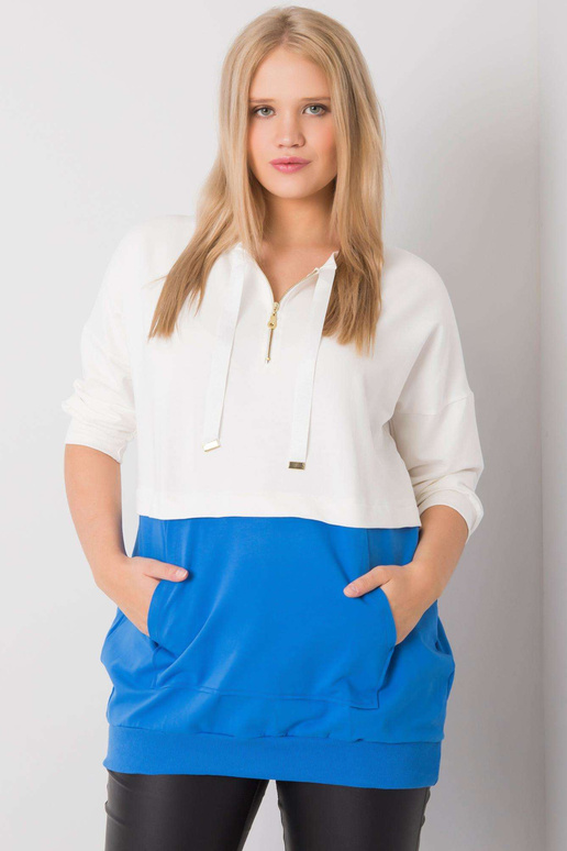 Ecru-tmavě modrá tunika z filoménské...