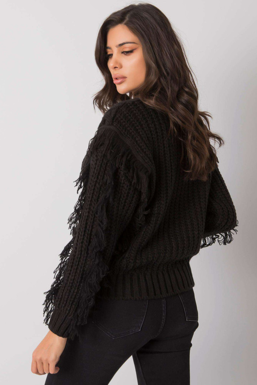 Černý svetr s copánky Oregon RUE PARIS