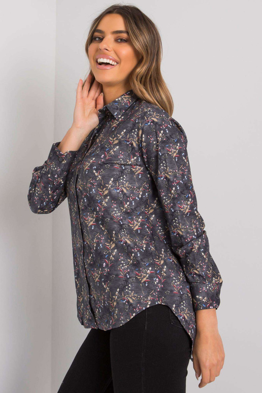 Tmavě šedá vzorovaná košile pro ženy...