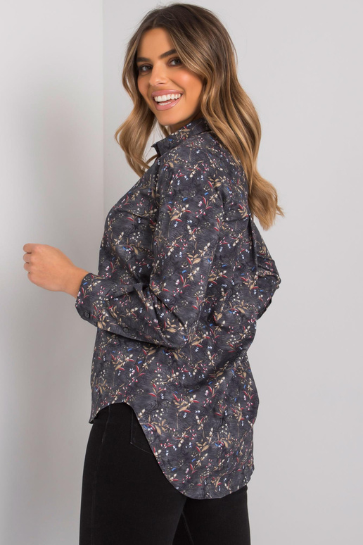 Tmavě šedá vzorovaná košile pro ženy...