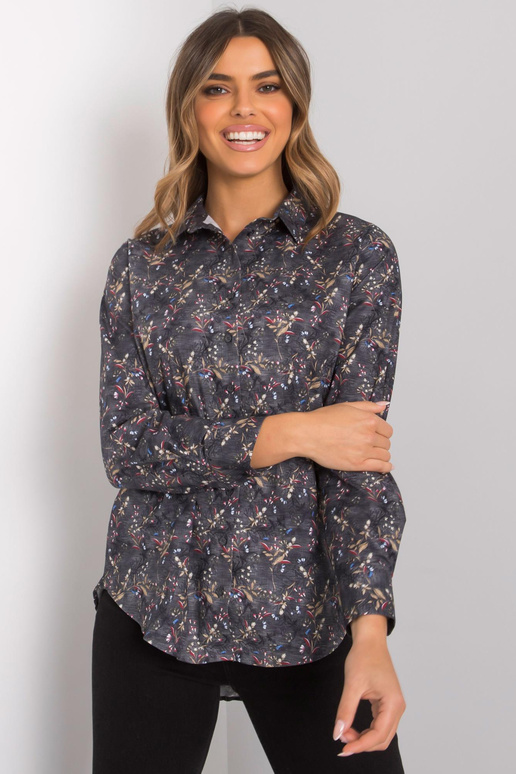 Tmavě šedá vzorovaná košile pro ženy...