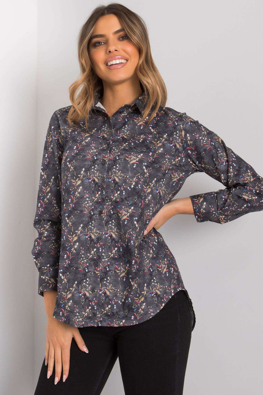 Tmavě šedá vzorovaná košile pro ženy...