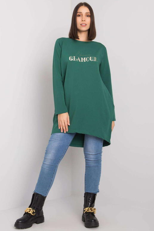 Tmavě zelená tunika plus size...