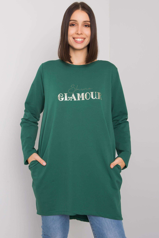 Tmavě zelená tunika plus size...