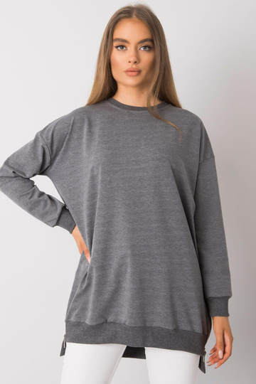 Tmavě šedá melanžová tunika...