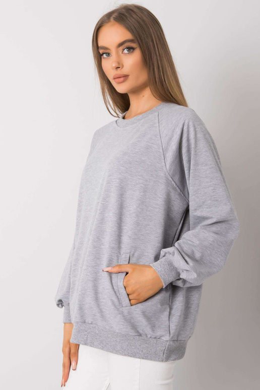 Šedá melanžová mikina s kapsami...