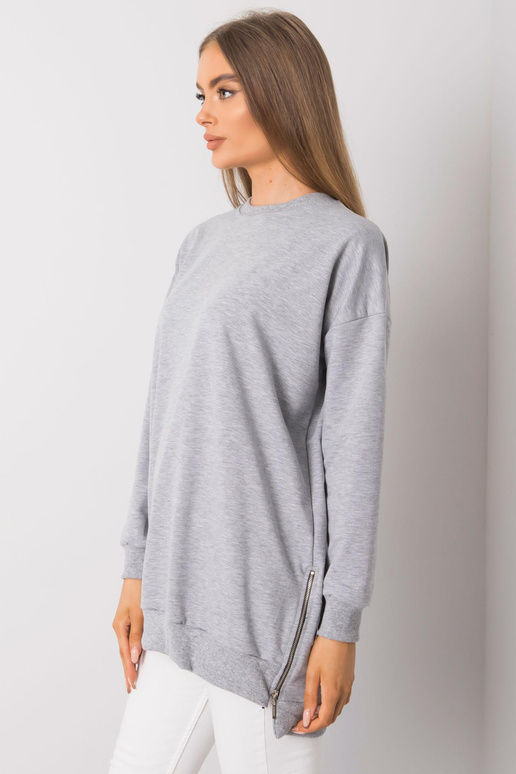 Šedá melanžová tunika s dlouhým...