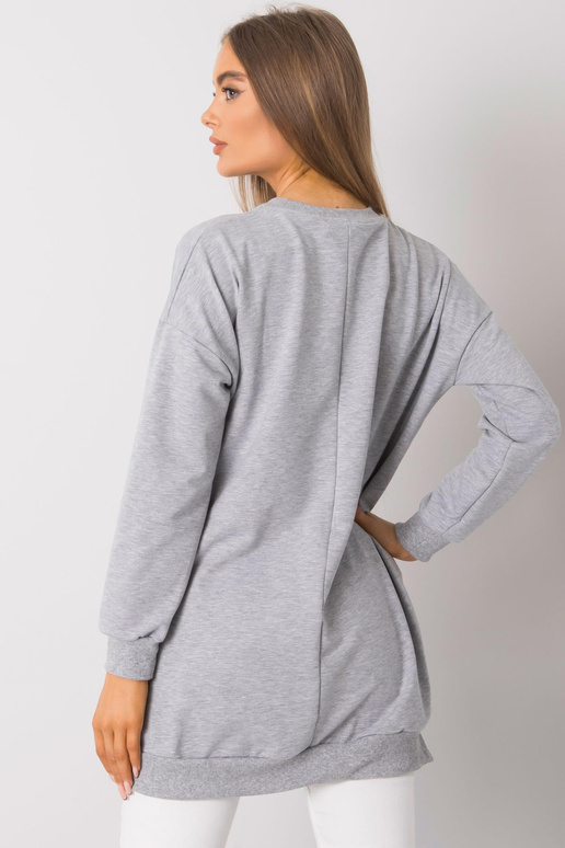 Šedá melanžová tunika s dlouhým...