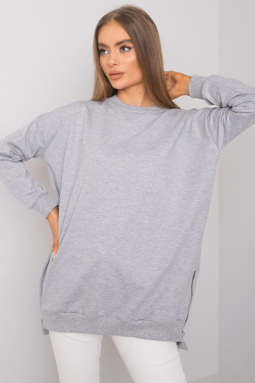 Šedá melanžová tunika s dlouhým...