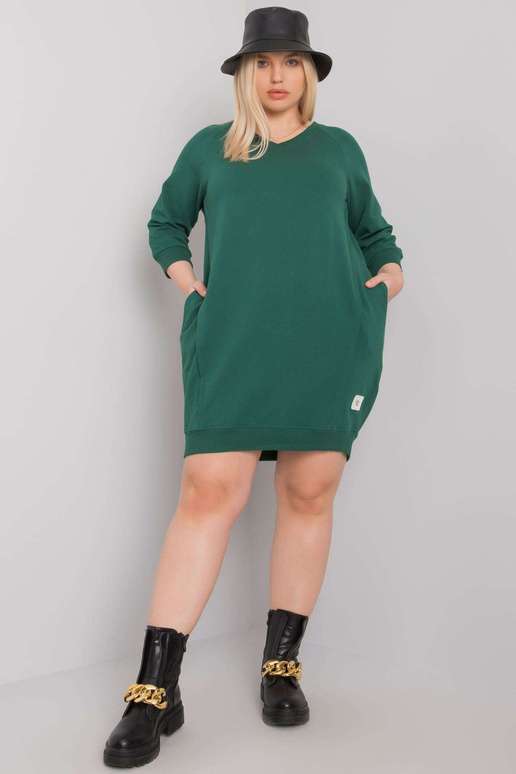 Tmavě zelené bavlněné šaty Karissa...