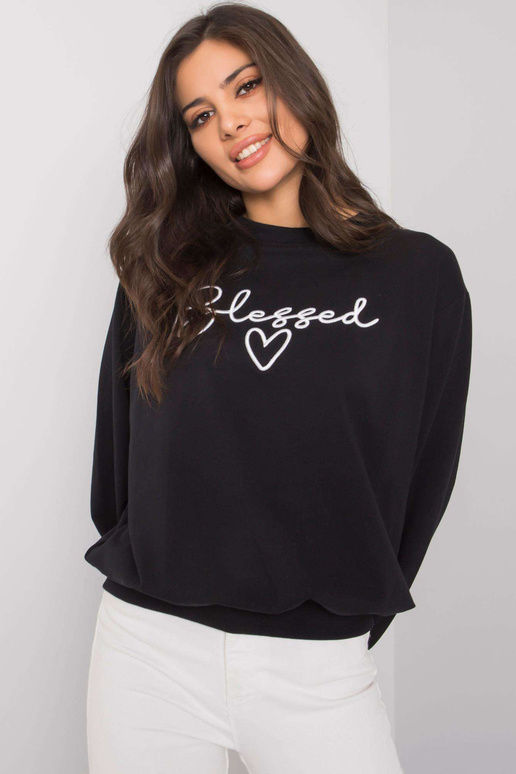 Černá mikina s nápisem Ercolano RUE...