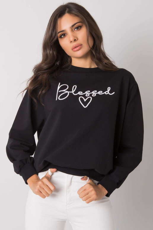 Černá mikina s nápisem Ercolano RUE...