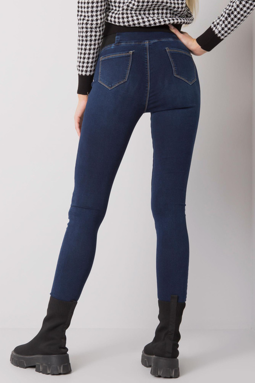 Tmavě modré jeggings s vysokým pasem...