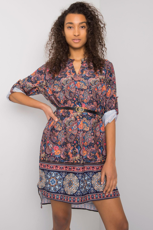 Námořnicky modré vzorované šaty s... Námořnicky modré vzorované šaty s...