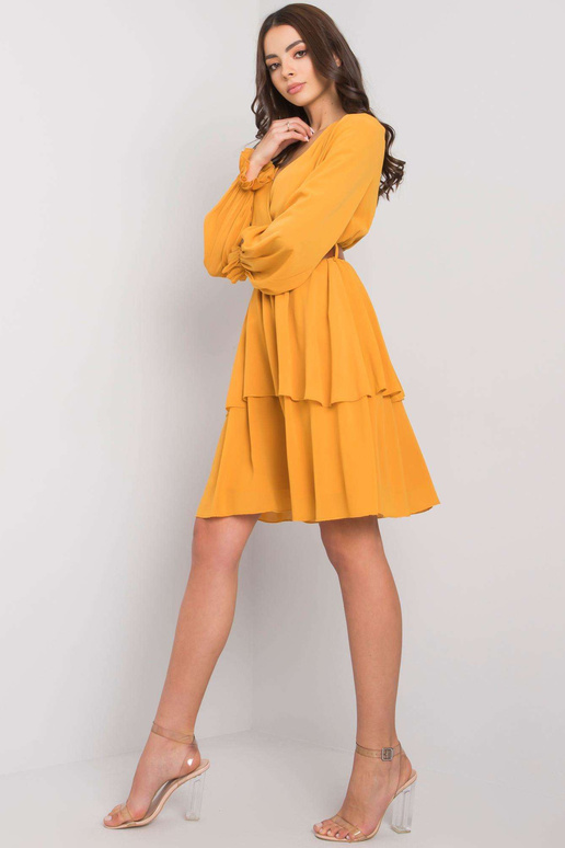 Žluté šaty Shellie s dlouhým rukávem