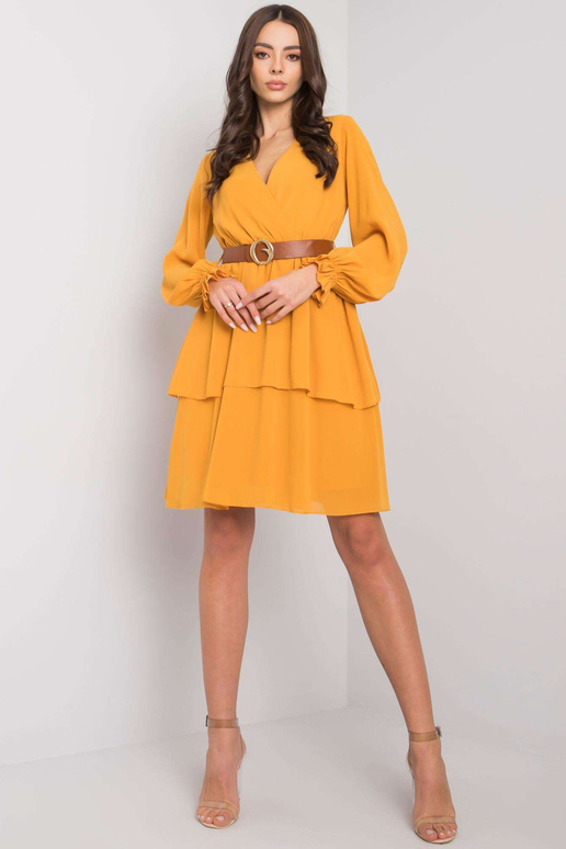 Žluté šaty Shellie s dlouhým rukávem