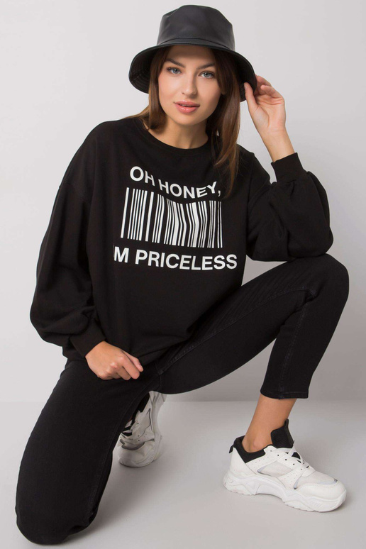 Černá mikina s potiskem Basile