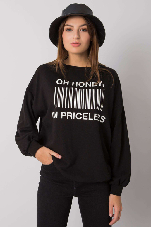 Černá mikina s potiskem Basile