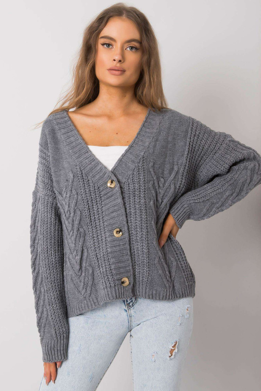 Grafitový svetr Gianna OCH BELLA Grafitový svetr Gianna OCH BELLA