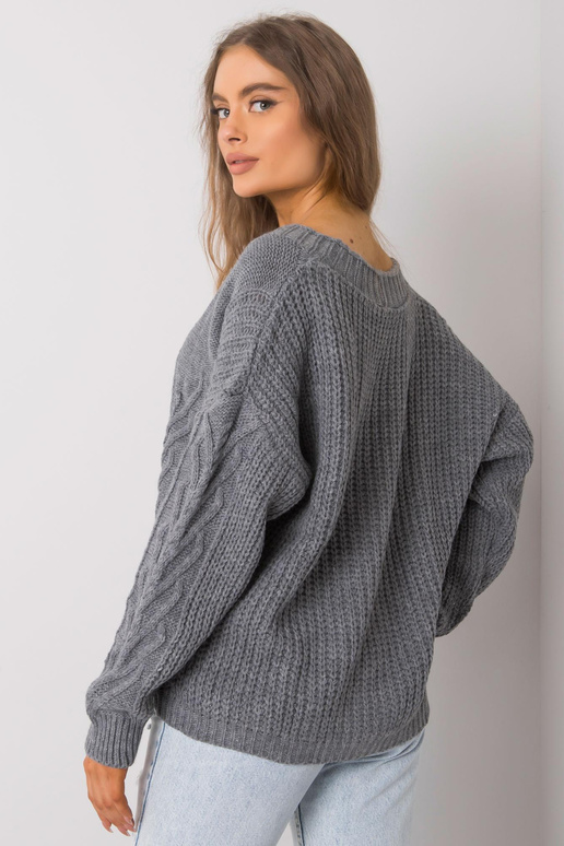 Grafitový svetr Gianna OCH BELLA Grafitový svetr Gianna OCH BELLA