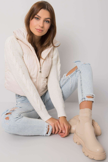 Ecru prošívaná vesta Gizelle