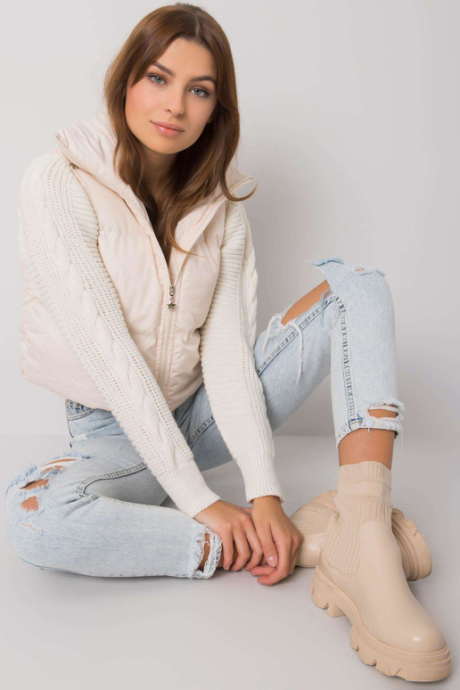 Ecru prošívaná vesta Gizelle