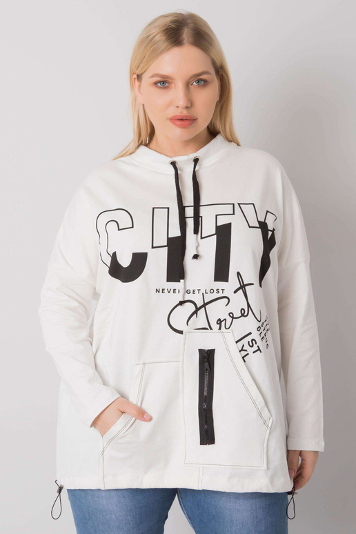 Mikina Ecru Hackney s kapucí Plus Size