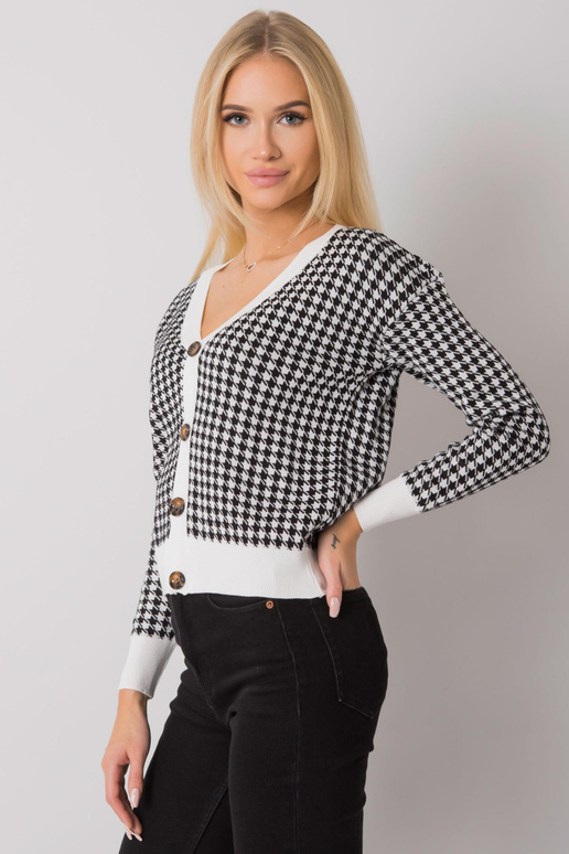 Bílo-černý svetr na knoflíky Ashland...