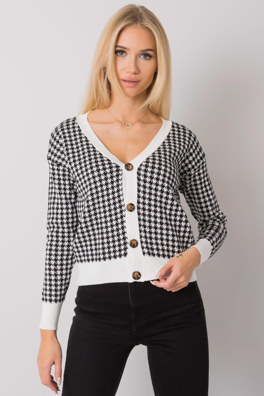 Bílo-černý svetr na knoflíky Ashland...