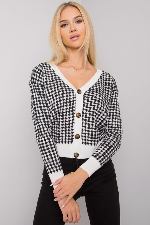 Bílo-černý svetr na knoflíky Ashland...