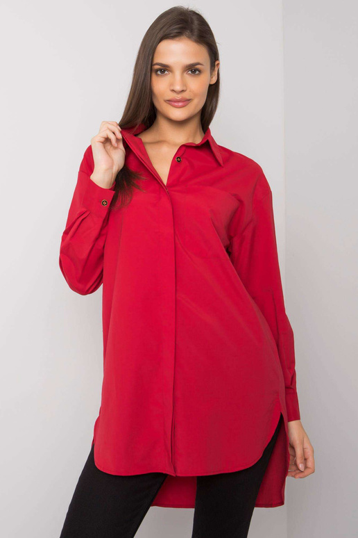 Tmavě červená bavlněná košile Terra