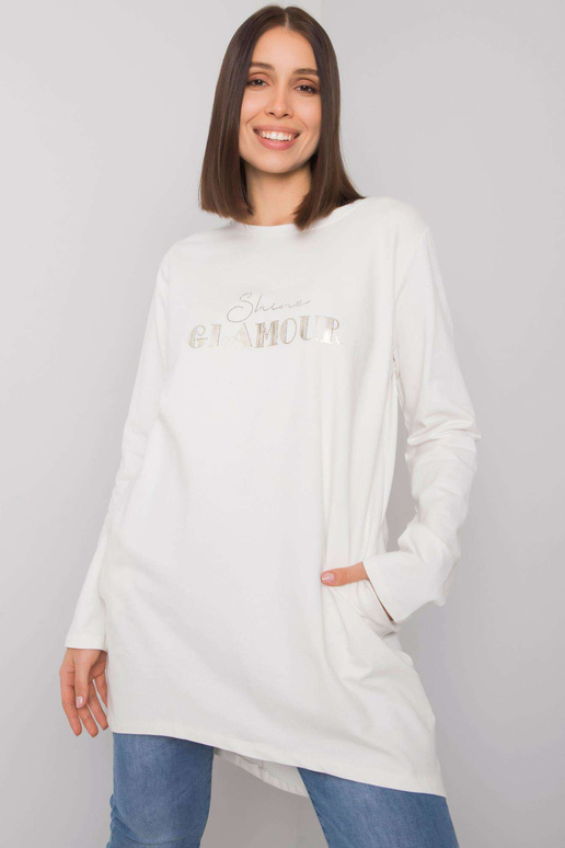 Ecru tunika větší velikosti s kapsami...