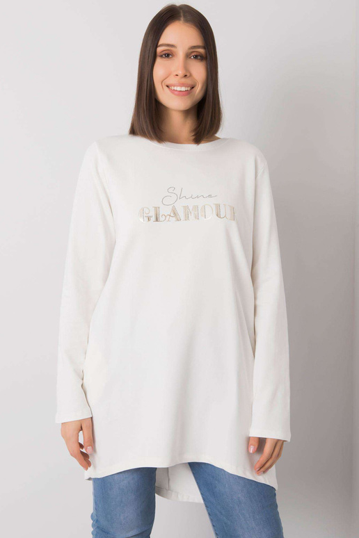 Ecru tunika větší velikosti s kapsami...