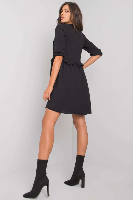 Křišťálové šaty z černé viskózy RUE...