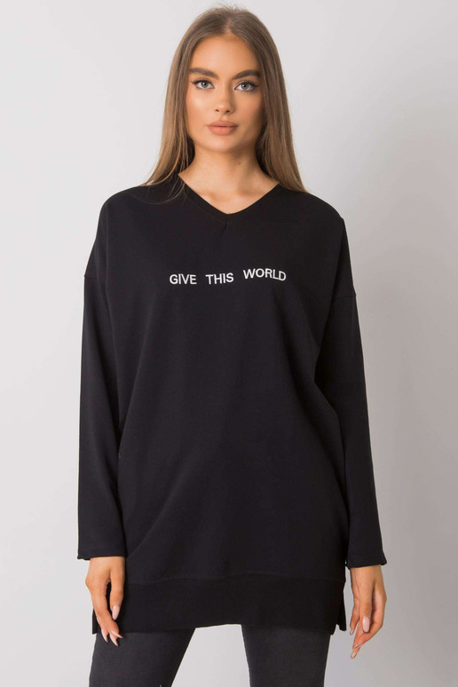 Černá tunika s nápisem Halifax RUE PARIS