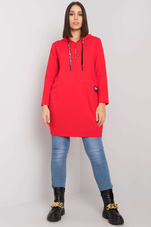 Červená bavlněná tunika větší...