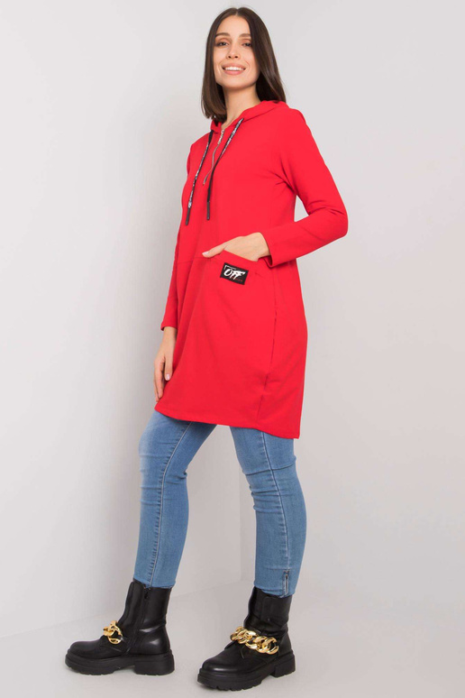 Červená bavlněná tunika větší...