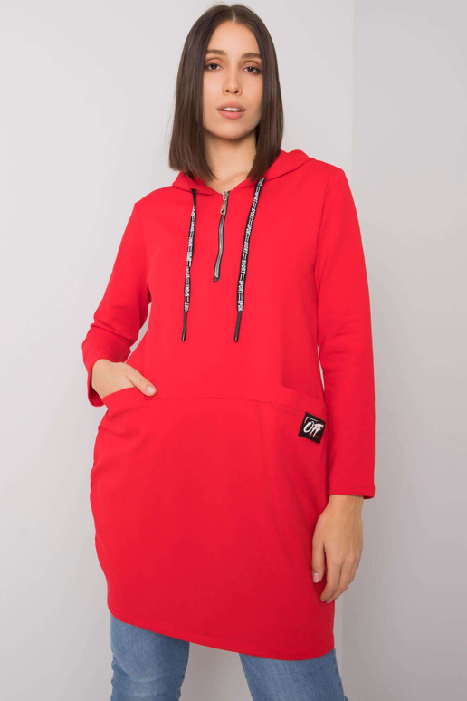 Červená bavlněná tunika větší...