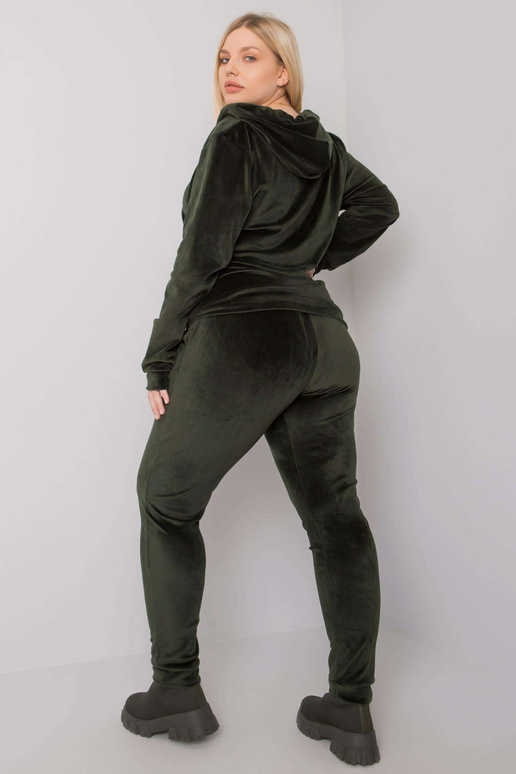 Khaki velur plus size set Michell
